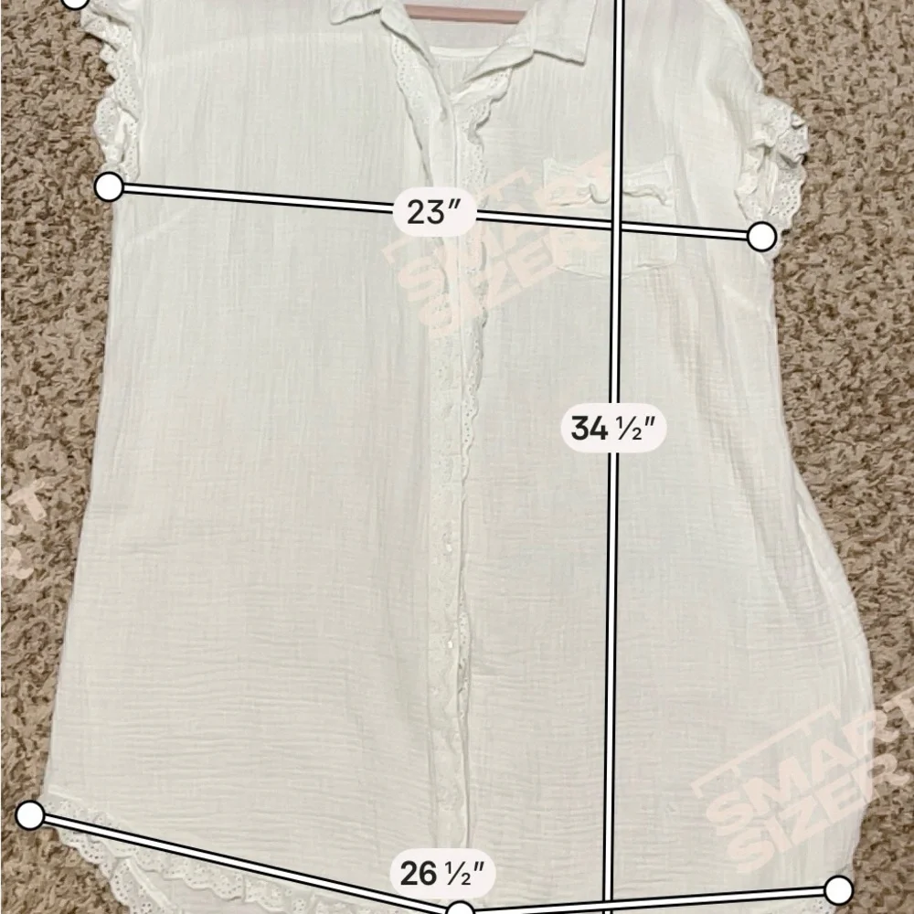 Umgee Cream Textured Gauze Top - Picture 4 of 6